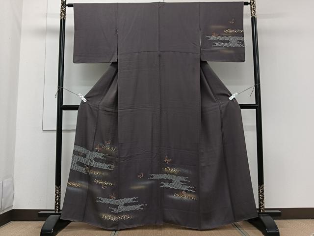 平和屋着物■訪問着 絞り 刺繍 絵霞舞蝶文 金彩 鈴乃屋扱い 正絹 逸品 CABH5591xi