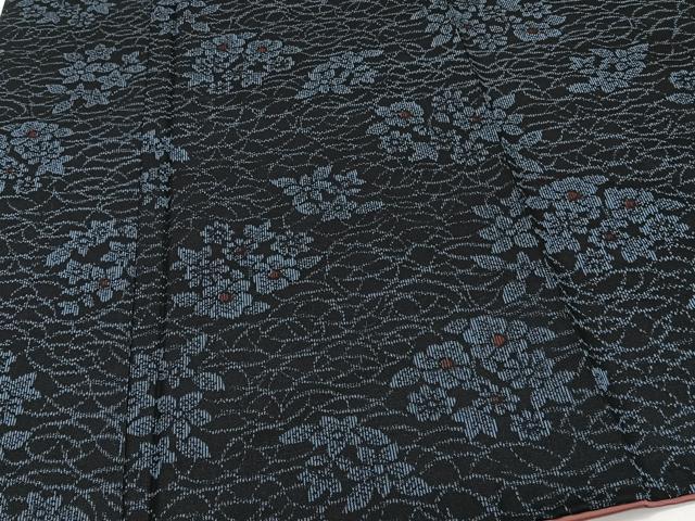 平和屋着物■上質な紬 草花文 正絹 逸品 CABH5594xi