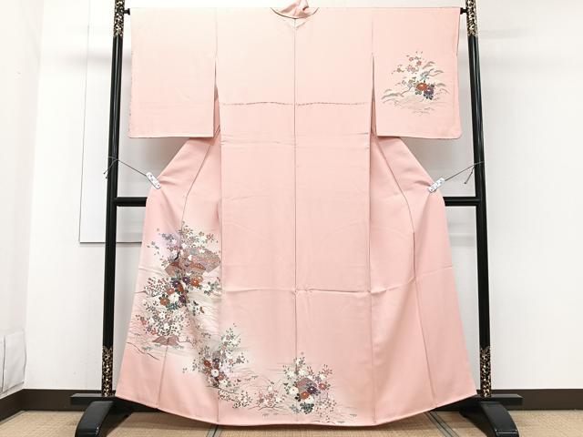 平和屋着物■訪問着 地紙草花文 暈し染め 正絹 逸品 CABH5599xi
