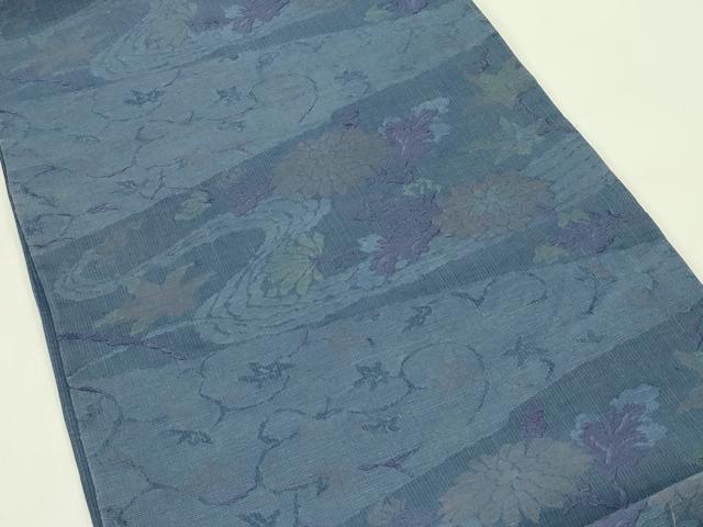 平和屋着物*夏物 六通柄袋帯 流水菊楓文 正絹 逸品 CABH5608rv