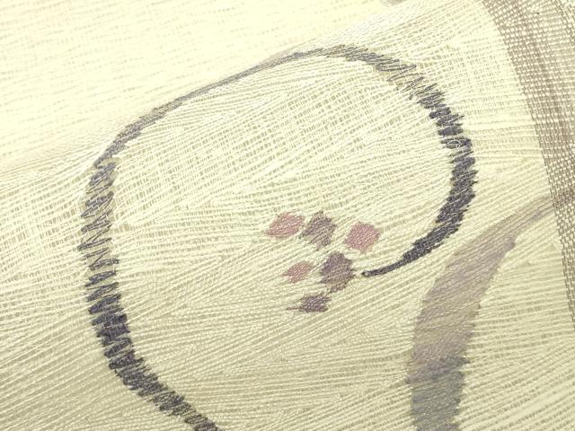 平和屋着物*夏物 太鼓柄袋帯 櫛織 草花間道 金銀糸 正絹 逸品 未使用 CABH5609rv
