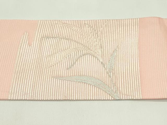 平和屋着物*夏物 九寸名古屋帯 すすき 銀糸 正絹 逸品 CABH5612rv