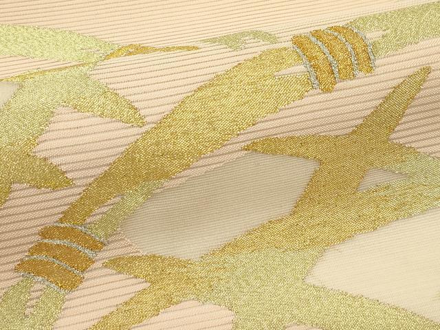 平和屋着物*夏物 太鼓柄袋帯 絽綴れ 籬文様 金糸 正絹 逸品 CABH5622rv