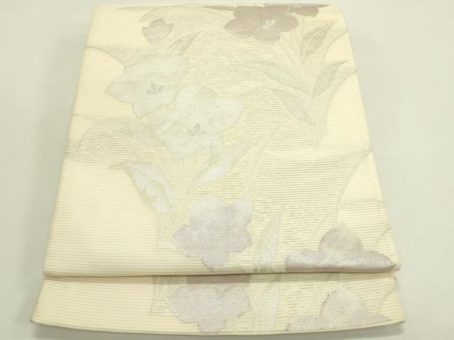 平和屋着物*夏物 六通柄袋帯 桔梗 銀糸 正絹 逸品 CABH5657rv