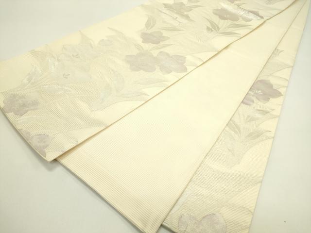 平和屋着物*夏物 六通柄袋帯 桔梗 銀糸 正絹 逸品 CABH5657rv