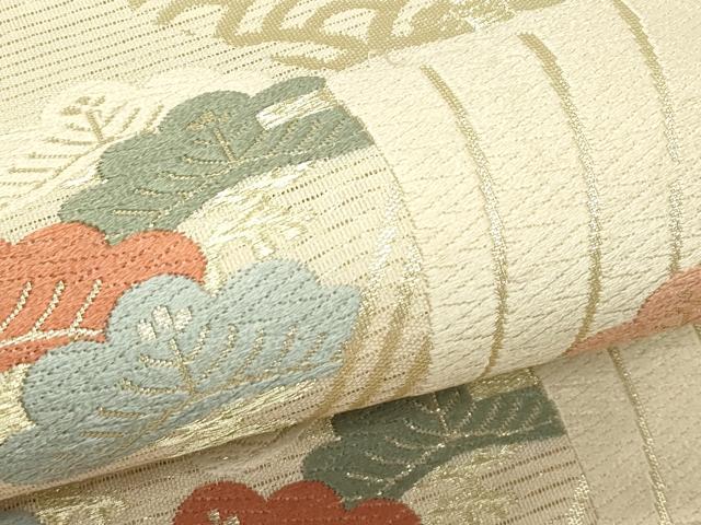 平和屋着物*夏物 六通柄袋帯 唐織 帆掛け船 松 金糸 正絹 逸品 CABH5659rv