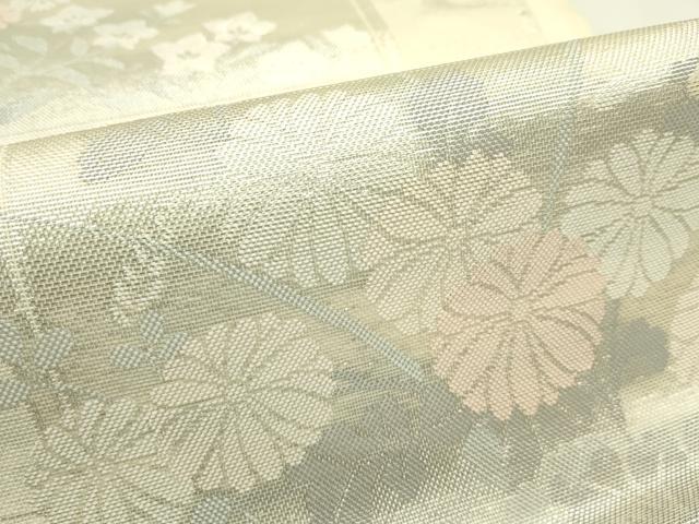 平和屋着物*夏物 六通柄袋帯 秋草文 銀糸 正絹 逸品 CABH5676rv