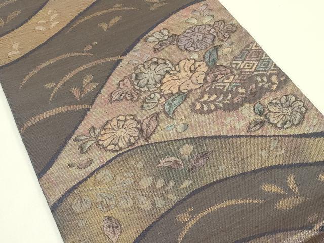 平和屋着物*夏物 六通柄袋帯 辻が花 金糸 正絹 逸品 CABH5683rv