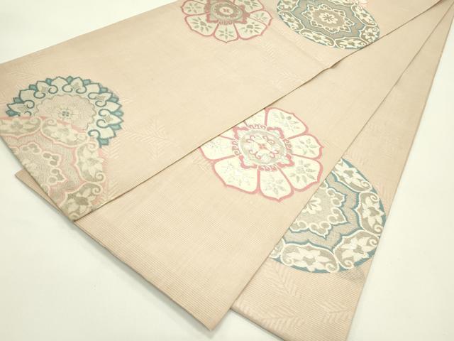 平和屋着物*夏物 アンティーク 大正ロマン 丸帯 正倉院花文 銀糸 正絹 逸品 CABH5684rv