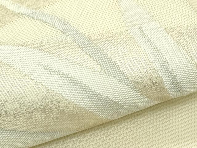 平和屋着物*夏物 九寸名古屋帯 草花文 銀糸 正絹 逸品 CABH5688rv