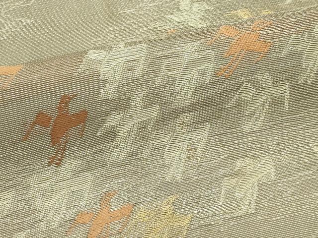 平和屋着物*夏物 アンティーク 大正ロマン 九寸名古屋帯 飛蝶文 金銀糸 正絹 逸品 CABH5690rv
