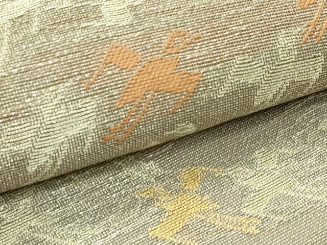 平和屋着物*夏物 アンティーク 大正ロマン 九寸名古屋帯 飛蝶文 金銀糸 正絹 逸品 CABH5690rv