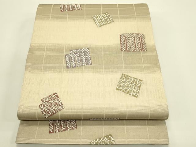 平和屋着物▽両面 全通柄袋帯 スリーシーズン 春夏秋 源氏香 正絹 逸品 CABH5700rv