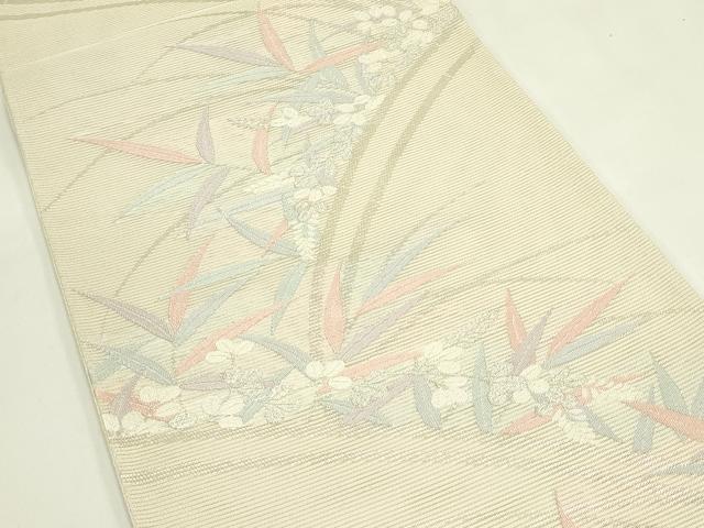 平和屋着物*夏物 六通柄袋帯 萩 銀糸 正絹 逸品 未使用 CABH5716rv