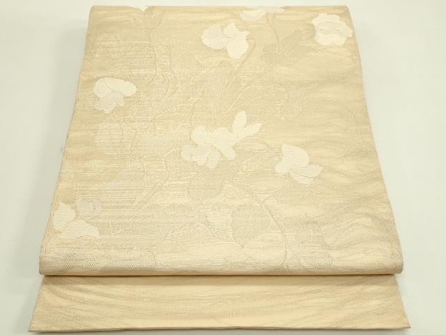 平和屋着物*夏物 太鼓柄 本袋帯 草花文 銀糸 正絹 逸品 CABH5718rv