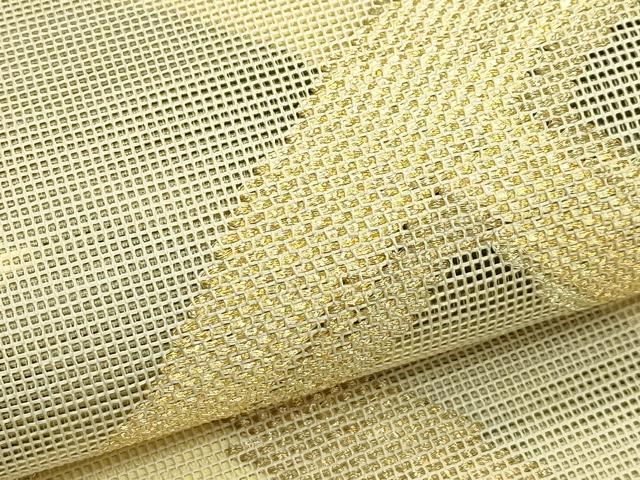 平和屋着物*夏物 六通柄袋帯 籬文様 金糸 正絹 逸品 CABH5719rv