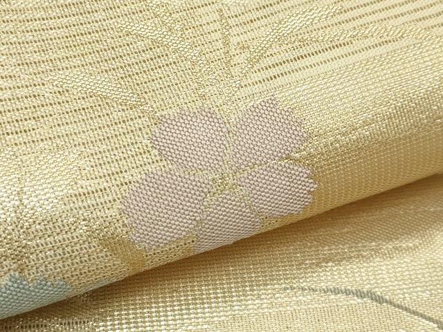 平和屋着物*夏物 六通柄袋帯 秋草文 金糸 正絹 逸品 CABH5723rv