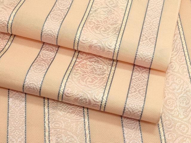 平和屋着物*夏物 本場筑前博多織 八寸名古屋帯 草花間道 正絹 逸品 未使用 CABH5733rv