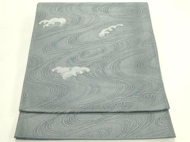平和屋着物*夏物 六通柄袋帯 立波文 銀糸 正絹 逸品 CABH5736rv