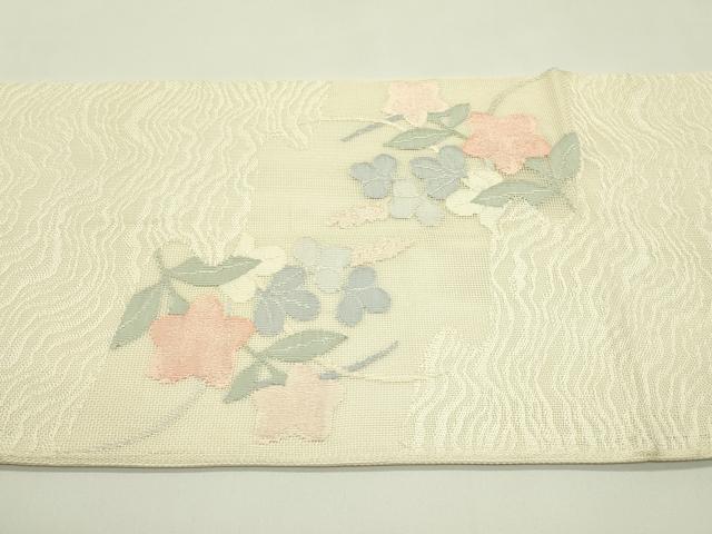 平和屋着物*夏物 太鼓柄袋帯 桔梗 萩 正絹 逸品 CABH5741rv