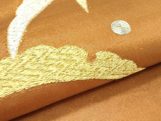 平和屋着物*夏物 太鼓柄袋帯 総刺繍 駒刺繍 露芝文 金糸 正絹 逸品 CABH5751rv