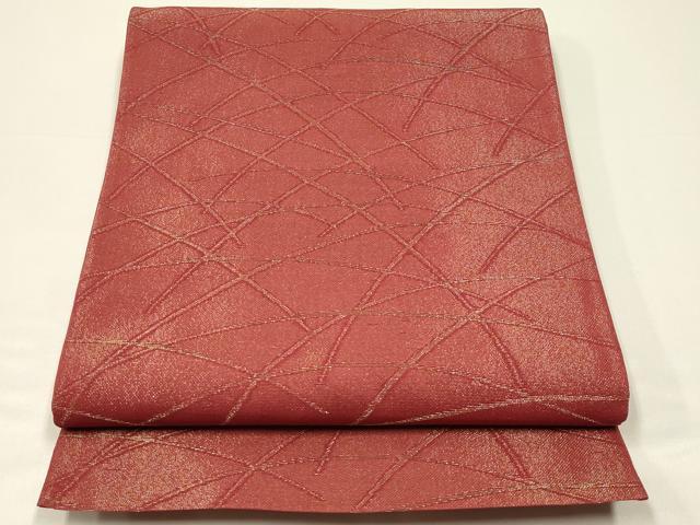 平和屋着物*夏物 六通柄袋帯 芝草文 金糸 正絹 逸品 CABH5769rv