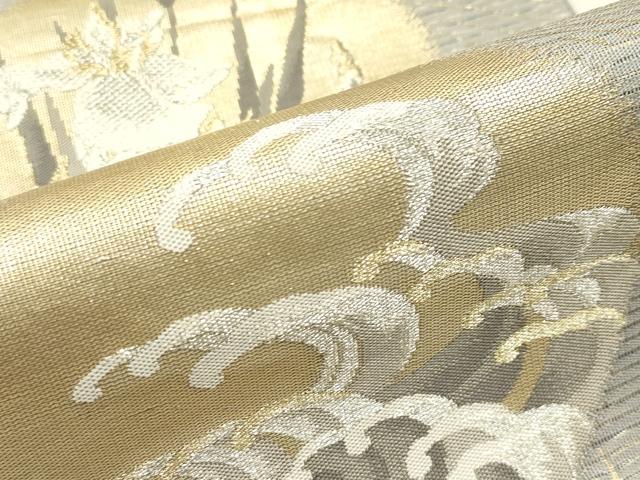 平和屋着物*夏物 六通柄袋帯 いざよい 立波花丸文 金銀糸 正絹 逸品 CABH5775rv