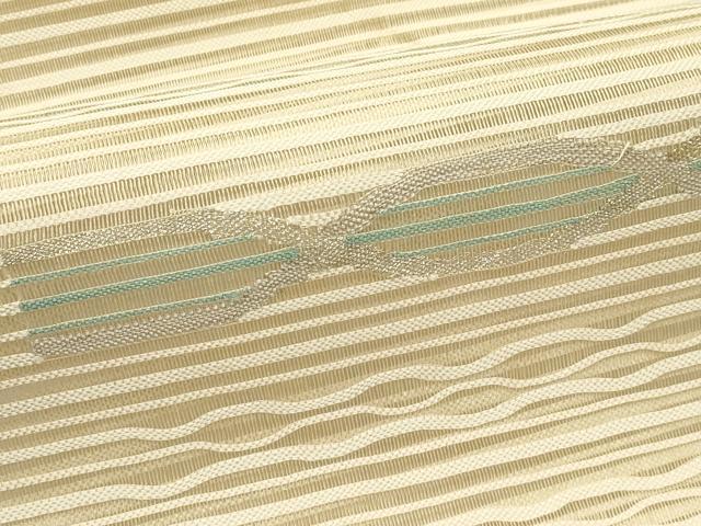 平和屋着物*夏物 八寸名古屋帯 すくい織 幾何学文様 金銀糸 正絹 逸品 未使用 CABH5777rv