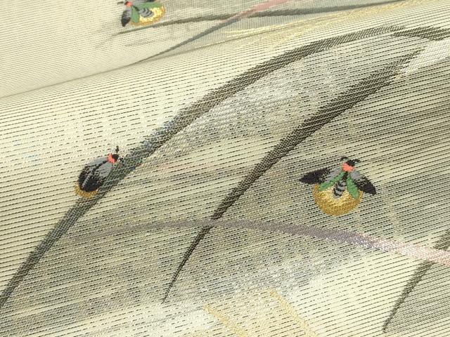 平和屋着物*夏物 六通柄袋帯 唐織 蛍 草木文 金糸 正絹 逸品 CABH5781rv