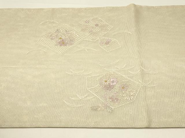 平和屋着物*夏物 太鼓柄袋帯 総刺繍 中国三大刺繍 スワトウ刺繍 亀甲花文 金銀糸 正絹 逸品 CABH5783rv