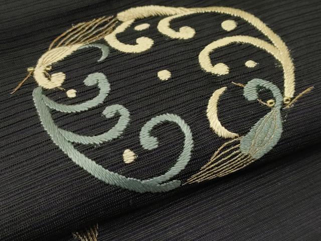 平和屋着物*夏物 アンティーク 大正ロマン 丸帯 総手刺繍 吉祥丸文 金糸 正絹 逸品 CABH5785rv