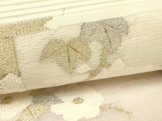 平和屋着物*夏物 太鼓柄袋帯 絽綴れ 枝花文 金銀糸 正絹 逸品 CABH5786rv