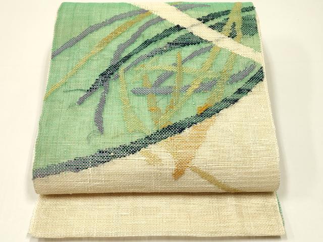 平和屋着物*夏物 八寸名古屋帯 抽象文 正絹 逸品 CABH5791rv