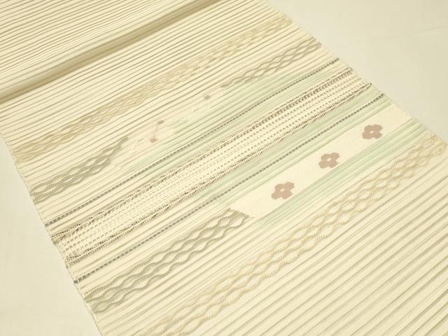 平和屋着物*夏物 八寸名古屋帯 絽綴れ 横段文 正絹 逸品 CABH5793rv