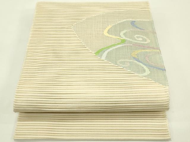 平和屋着物*夏物 八寸名古屋帯 絽綴れ 光琳水 金銀糸 正絹 逸品 CABH5797rv