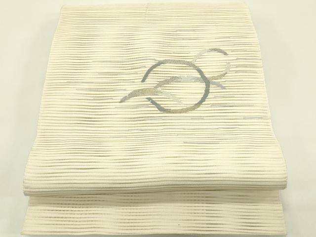 平和屋着物*夏物 八寸名古屋帯 絽綴れ 雪芝丸文 金銀糸 正絹 逸品 CABH5800rv