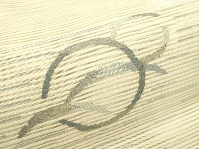 平和屋着物*夏物 八寸名古屋帯 絽綴れ 雪芝丸文 金銀糸 正絹 逸品 CABH5800rv