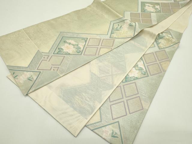 平和屋着物*夏物 西陣 まいづる謹製 六通柄袋帯 菱花文 金銀糸 正絹 逸品 CABH5818rv