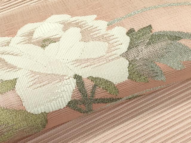 平和屋着物*夏物 八寸名古屋帯 絽綴れ 地紙牡丹文 正絹 逸品 CABH5822rv