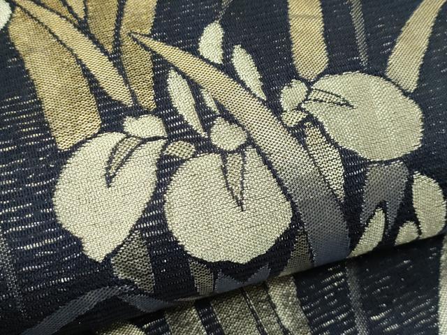 平和屋着物*夏物 六通柄袋帯 杜若 金銀糸 正絹 逸品 CABH5830rv