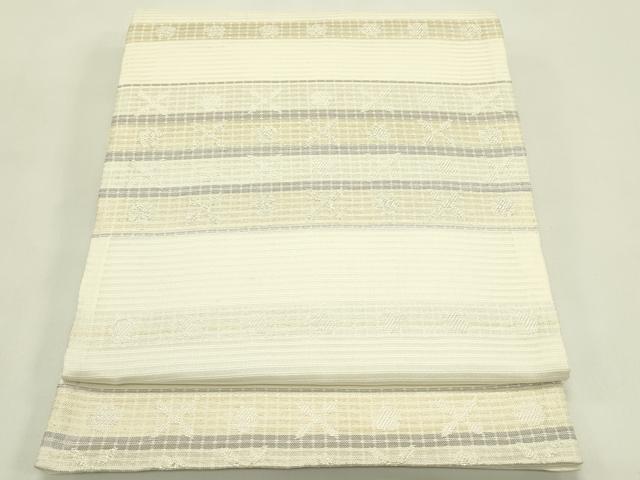 平和屋着物*夏物 六通柄袋帯 横段文 金銀糸 正絹 逸品 CABH5843rv