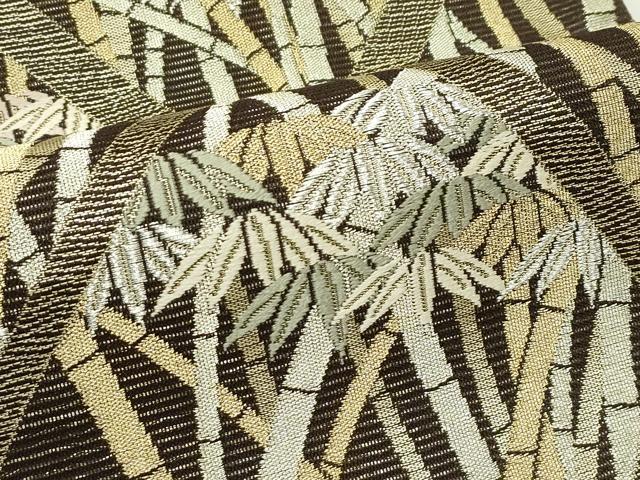 平和屋着物*夏物 六通柄袋帯 唐織 竜田川 笹竹文 金銀糸 正絹 逸品 CABH5850rv