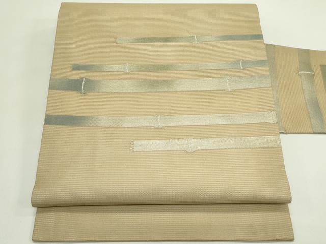 平和屋着物*夏物 九寸名古屋帯 竹並び 金糸 正絹 逸品 未使用 CABH5859rv