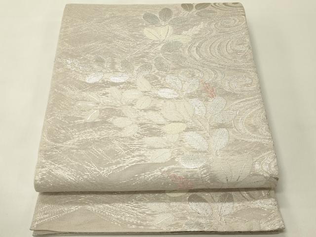 平和屋着物*夏物 六通柄袋帯 流水萩文 銀糸 正絹 逸品 CABH5863rv