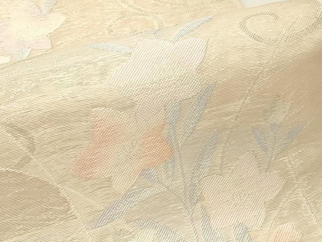 平和屋着物*夏物 六通柄袋帯 流水桔梗文 銀糸 正絹 逸品 未使用 CABH5867rv