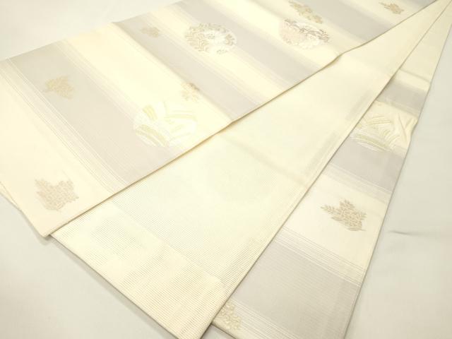 平和屋着物*夏物 六通柄袋帯 草花丸文 金銀糸 正絹 逸品 CABH5874rv