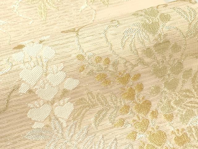 平和屋着物*夏物 全通柄 本袋帯 草花文 金銀糸 正絹 逸品 CABH5875rv