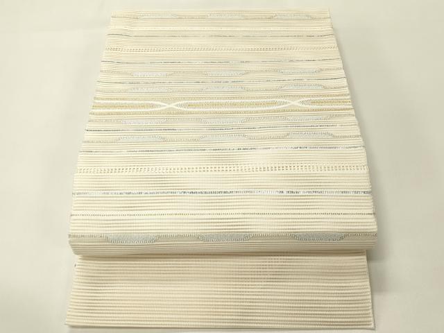 平和屋着物*夏物 八寸名古屋帯 絽綴れ 横段文 金銀糸 正絹 逸品 CABH5876rv