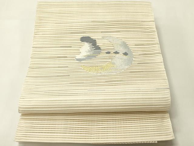 平和屋着物*夏物 八寸名古屋帯 絽綴れ 月 金銀糸 正絹 逸品 CABH5877rv