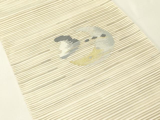 平和屋着物*夏物 八寸名古屋帯 絽綴れ 月 金銀糸 正絹 逸品 CABH5877rv